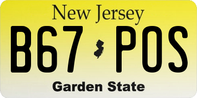 NJ license plate B67POS