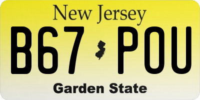 NJ license plate B67POU