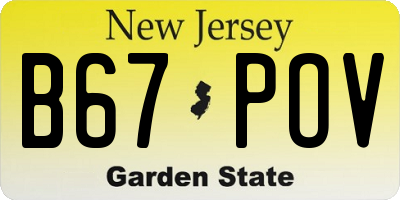 NJ license plate B67POV