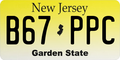 NJ license plate B67PPC