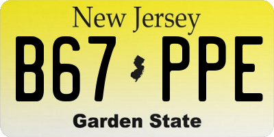 NJ license plate B67PPE
