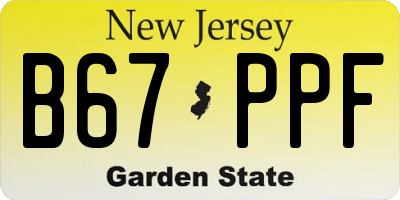 NJ license plate B67PPF