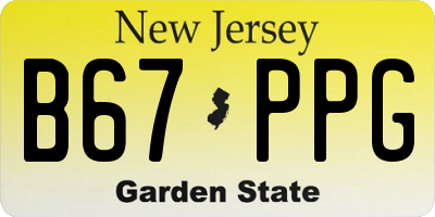 NJ license plate B67PPG
