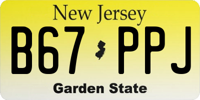 NJ license plate B67PPJ
