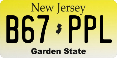 NJ license plate B67PPL