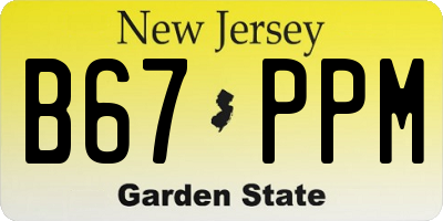 NJ license plate B67PPM
