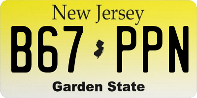 NJ license plate B67PPN