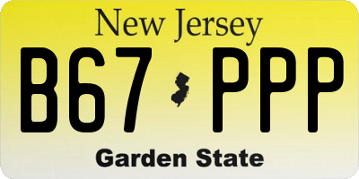 NJ license plate B67PPP