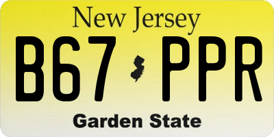 NJ license plate B67PPR