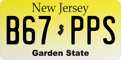 NJ license plate B67PPS