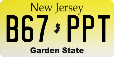 NJ license plate B67PPT