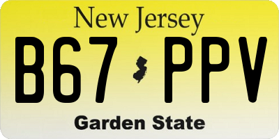 NJ license plate B67PPV