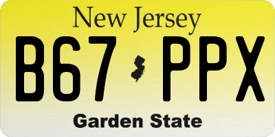 NJ license plate B67PPX