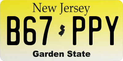 NJ license plate B67PPY