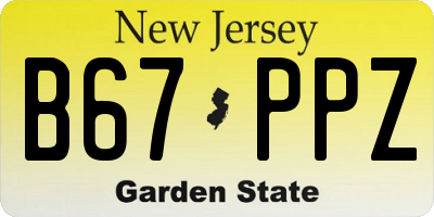 NJ license plate B67PPZ