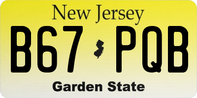 NJ license plate B67PQB