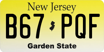 NJ license plate B67PQF