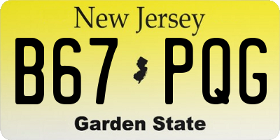 NJ license plate B67PQG
