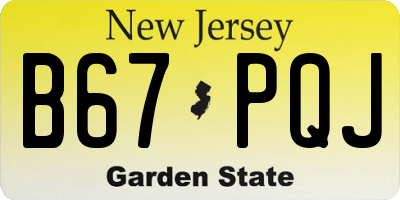 NJ license plate B67PQJ
