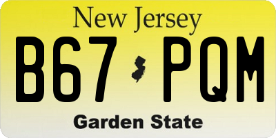 NJ license plate B67PQM