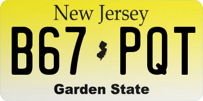NJ license plate B67PQT