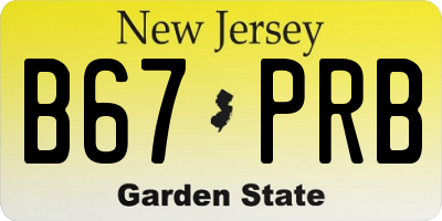 NJ license plate B67PRB