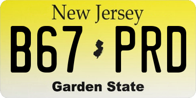 NJ license plate B67PRD
