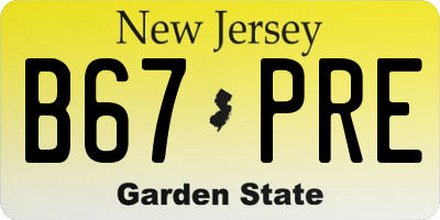 NJ license plate B67PRE