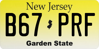 NJ license plate B67PRF