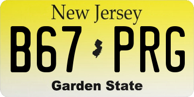 NJ license plate B67PRG