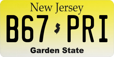 NJ license plate B67PRI