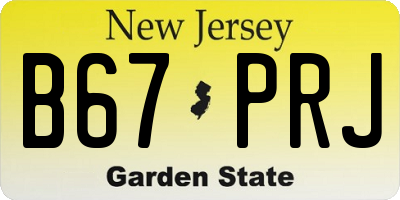 NJ license plate B67PRJ