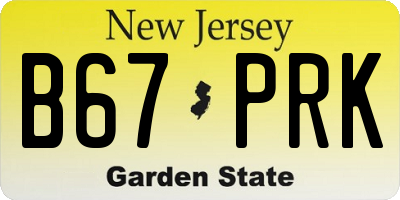 NJ license plate B67PRK