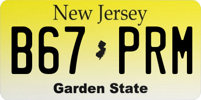 NJ license plate B67PRM