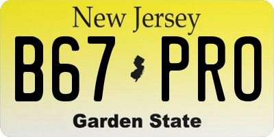 NJ license plate B67PRO