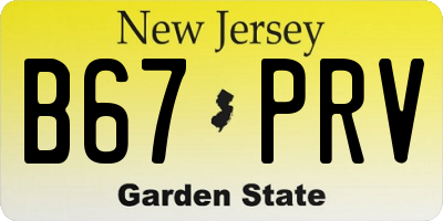 NJ license plate B67PRV