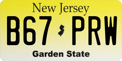 NJ license plate B67PRW