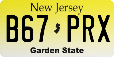 NJ license plate B67PRX