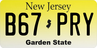 NJ license plate B67PRY