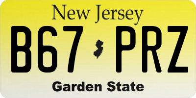 NJ license plate B67PRZ