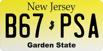 NJ license plate B67PSA