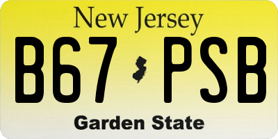 NJ license plate B67PSB