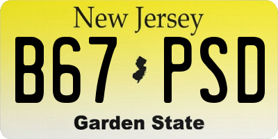 NJ license plate B67PSD