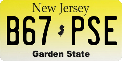 NJ license plate B67PSE