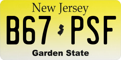 NJ license plate B67PSF