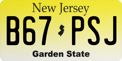 NJ license plate B67PSJ