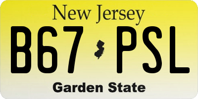 NJ license plate B67PSL