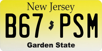 NJ license plate B67PSM