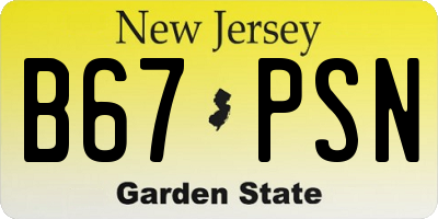 NJ license plate B67PSN