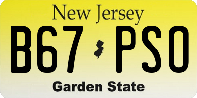NJ license plate B67PSO